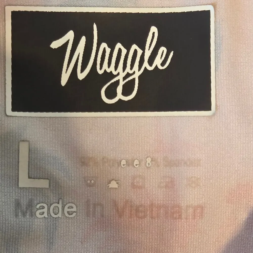 Waggle Rooster Print Golf Polo Shirt Sz L Performance Stretch Vacation - Picture 3 of 8